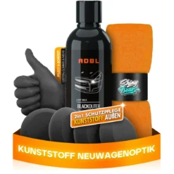 ADBL Kunststoffpflege Set Blackouter 200ml + Zubehör (7-teilig)