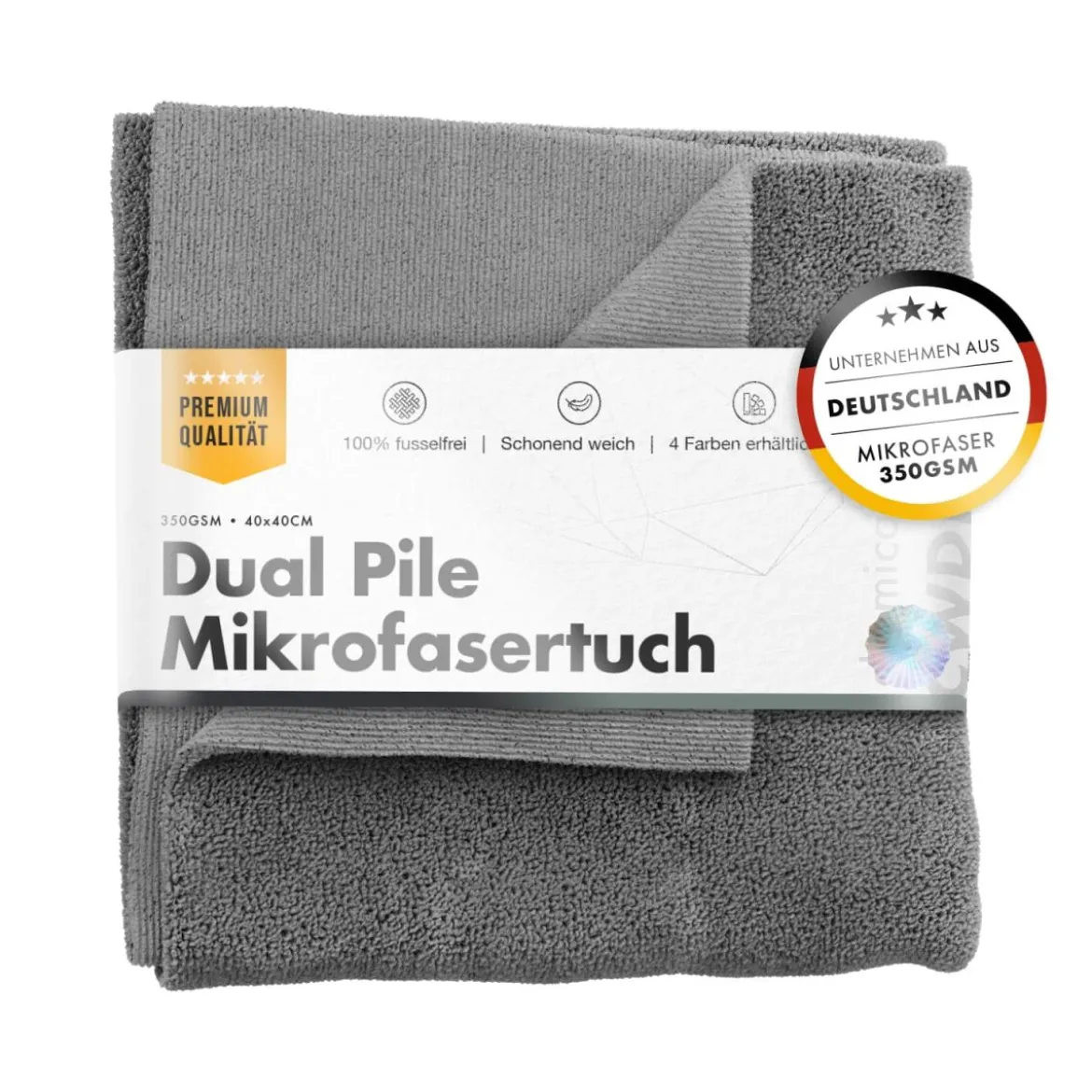 chemicalworkz Dual Pile Towel 350GSM Grau Allzwecktuch 40×40cm