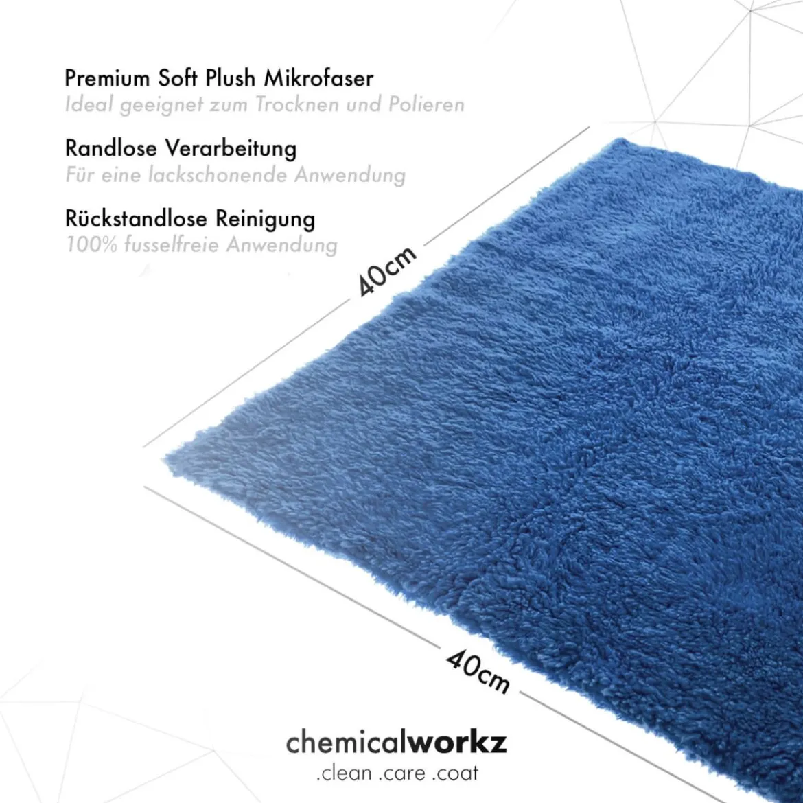 chemicalworkz Edgeless Soft Touch Towel 500GSM Dunkelblau Poliertuch 40×40cm