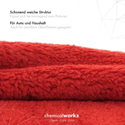 chemicalworkz Edgeless Soft Touch Towel 500GSM Rot Poliertuch 40×40cm