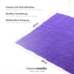 chemicalworkz Edgeless Soft Touch Towel 500GSM Violett Poliertuch 40×40cm