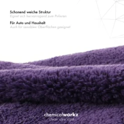 chemicalworkz Edgeless Soft Touch Towel 500GSM Violett Poliertuch 40×40cm