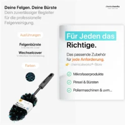 chemicalworkz Flat Wheel Brush Cover Dark Mikrofaser Wechselbezug