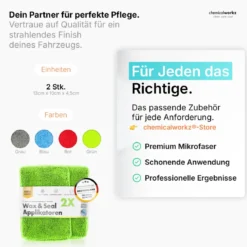 chemicalworkz Microfiber Waxing/Sealant Applicator Grün 2Stk.
