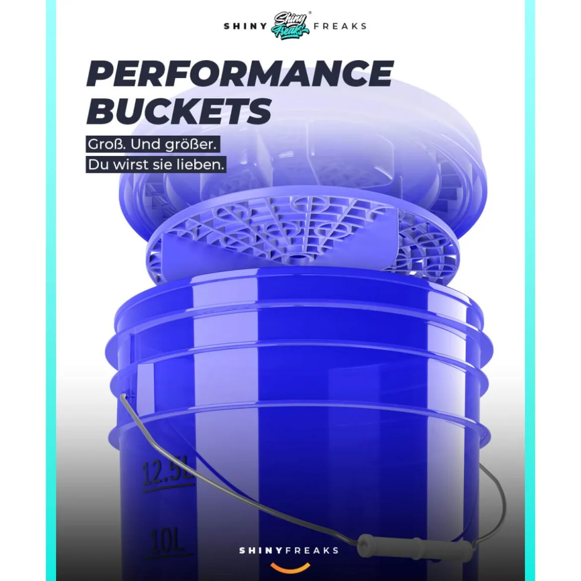 chemicalworkz Performance Buckets Wascheimer 5GAL Blau Transparent