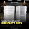 chemicalworkz Wascheimer Set 20 Liter Weiß + Basic Zubehör Schwarz (3-teilig)
