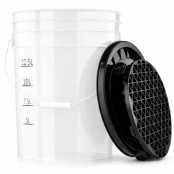 chemicalworkz Wascheimer Set 20 Liter Weiß Transparent + Basic Zubehör Schwarz (3-teilig)