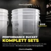 chemicalworkz Wascheimer Set 20 Liter Weiß Transparent + Deckel Gold Transparent (2-teilig)