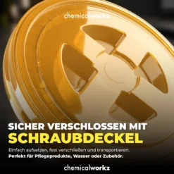 chemicalworkz Wascheimer Set 20 Liter Weiß Transparent + Deckel Gold Transparent (2-teilig)
