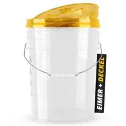 chemicalworkz Wascheimer Set 20 Liter Weiß Transparent + Deckel Gold Transparent (2-teilig)