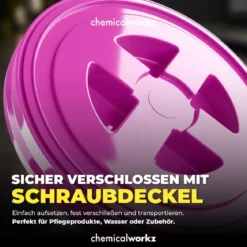 chemicalworkz Wascheimer Set 20 Liter Weiß + Zubehör Pink/Schwarz (3-teilig)