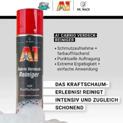 Dr. Wack A1 Cabrioverdeck Pflege Set Reiniger & Imprägnierer + Zubehör (6-teilig)
