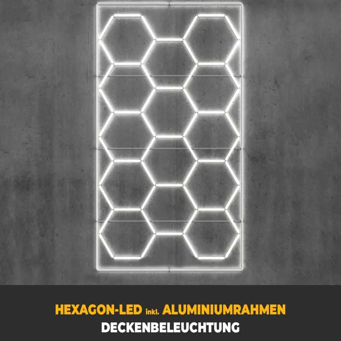 Performance Floor Hexagon LED-Deckenbeleuchtung inkl. Aluminiumrahmen