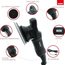Rupes BigFoot LHR 21ES Exzenterpoliermaschine Luxus Kit, 15-teilig
