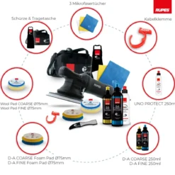 Rupes BigFoot LHR 21ES Exzenterpoliermaschine Luxus Kit, 15-teilig