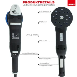 Rupes BigFoot LHR 15MarkIII Exzenterpoliermaschine Luxus Kit, 15-teilig