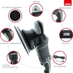 Rupes BigFoot LHR 21MarkIII Exzenterpoliermaschine Luxus Kit, 15-teilig