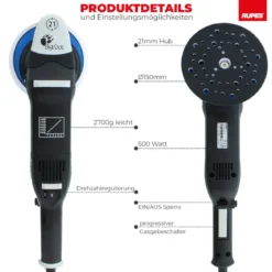 Rupes BigFoot LHR 21MarkIII Exzenterpoliermaschine Luxus Kit, 15-teilig