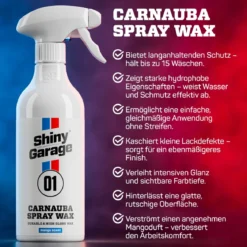 Shiny Garage Carnauba Spray Wax 2.0 Sprühversiegelung 1L