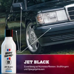 Shiny Garage Jet Black Trim Restorer Kunststoffpflege außen 250ml