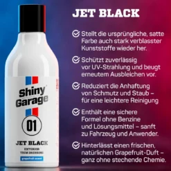 Shiny Garage Jet Black Trim Restorer Kunststoffpflege außen 250ml