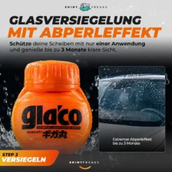 Soft99 Glas Set Glaco Glass Compound Roll On & Roll On Max + Tuch (3-teilig)