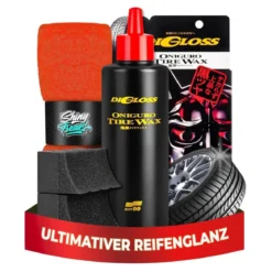Soft99 Reifenpflege Set DiGloss Black Devil Tire Wax + Mikrofasertuch (5-teilig)
