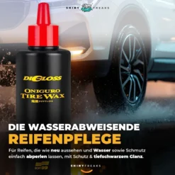 Soft99 Reifenpflege Set DiGloss Black Devil Tire Wax + Mikrofasertuch (5-teilig)