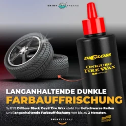 Soft99 Reifenpflege Set DiGloss Black Devil Tire Wax + Mikrofasertuch (5-teilig)