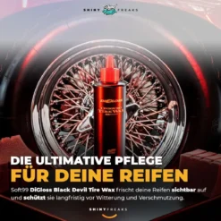 Soft99 Reifenpflege Set DiGloss Black Devil Tire Wax + Mikrofasertuch (5-teilig)