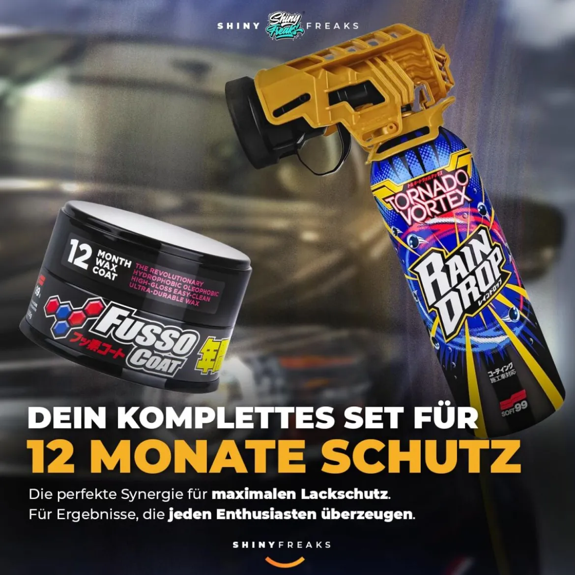 Soft99 Wachs Set Fusso Coat Dark & Rain Drop Tornado Vortex (3-teilig)
