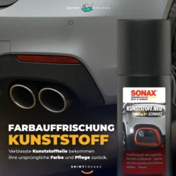SONAX Außen-Kunststoffpflege-Set Kunststoff Neu 100ml + Zubehör (3-teilig)