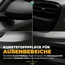 SONAX Außen-Kunststoffpflege-Set Kunststoff Neu 100ml + Zubehör (3-teilig)