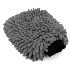 The Collection Chenille Mitt Waschhandschuh grau