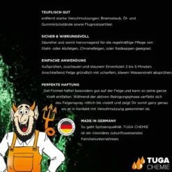 TUGA Chemie Felgenreiniger Set Alu-Teufel Spezial 1L + Felgenpinsel (2-teilig)
