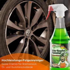 TUGA Chemie Felgenreiniger Set Alu-Teufel Spezial 1L + Felgenpinsel (2-teilig)