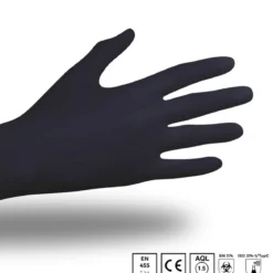 Unigloves BLACK PEARL Nitrilhandschuhe schwarz L, 100Stk.